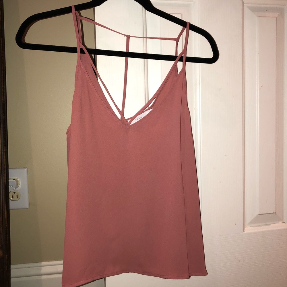 Pink lush strappy tank top